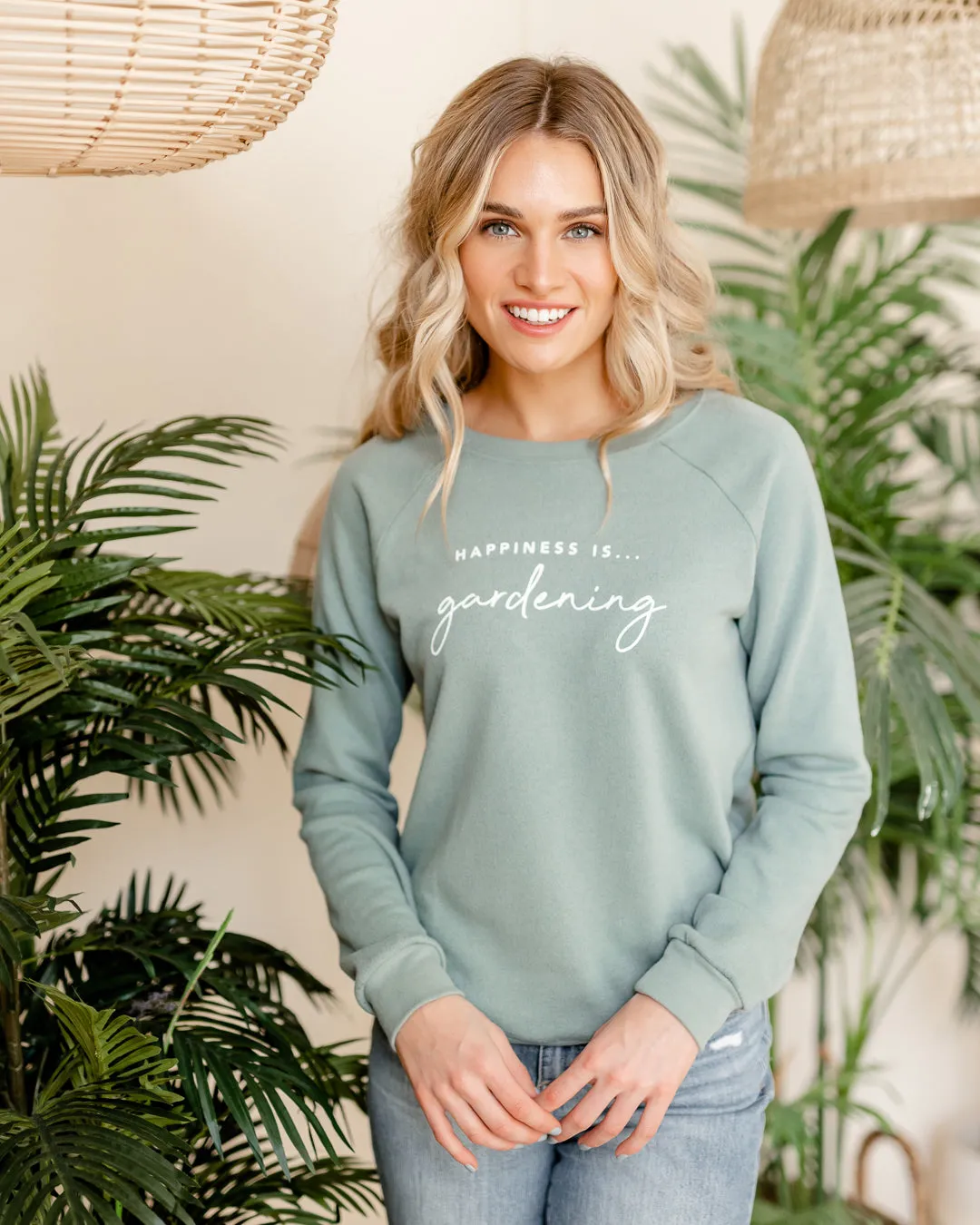 Women's Gardening Crew Sweatshirt, Sage