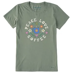 Women's Groovy Peace Love Coffee Crusher Tee - 115022