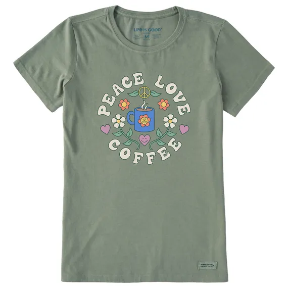 Women's Groovy Peace Love Coffee Crusher Tee - 115022