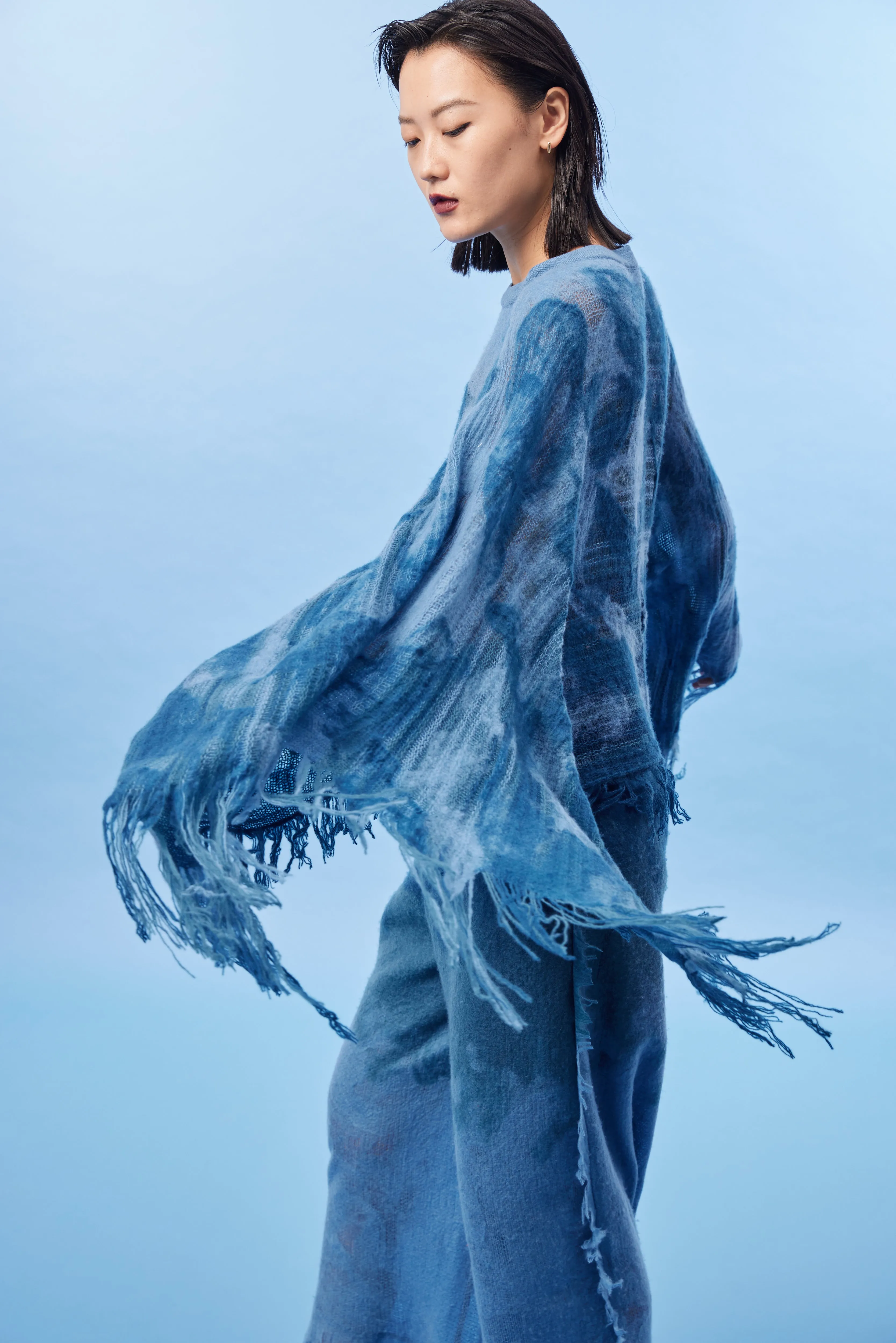 Women's handcrafted cashmere felt cloak top