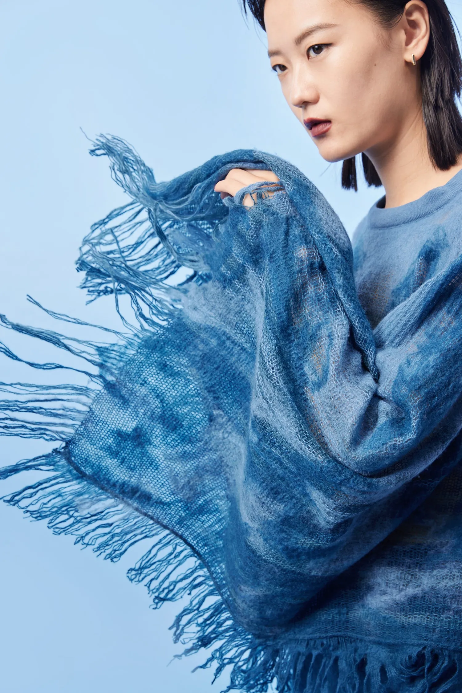 Women's handcrafted cashmere felt cloak top