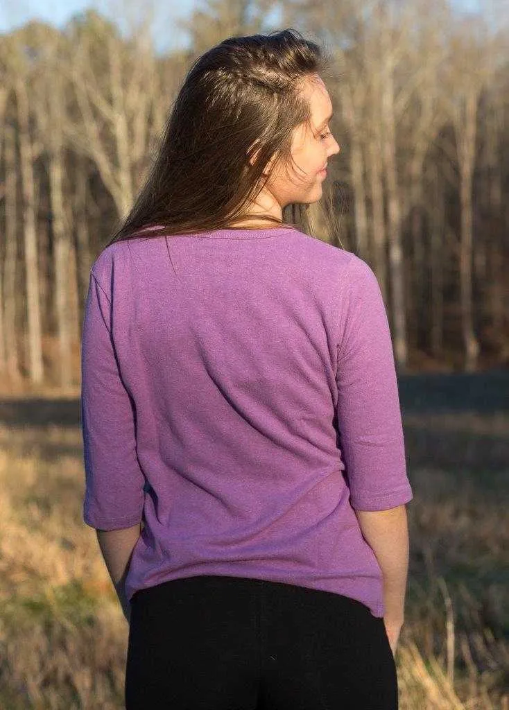 Women's Hemp Shirt - Scoop Collar 3/4 Sleeve