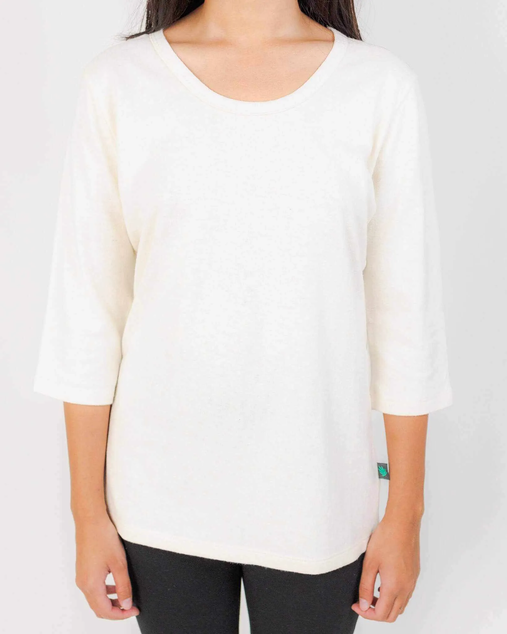 Women's Hemp Shirt - Scoop Collar 3/4 Sleeve