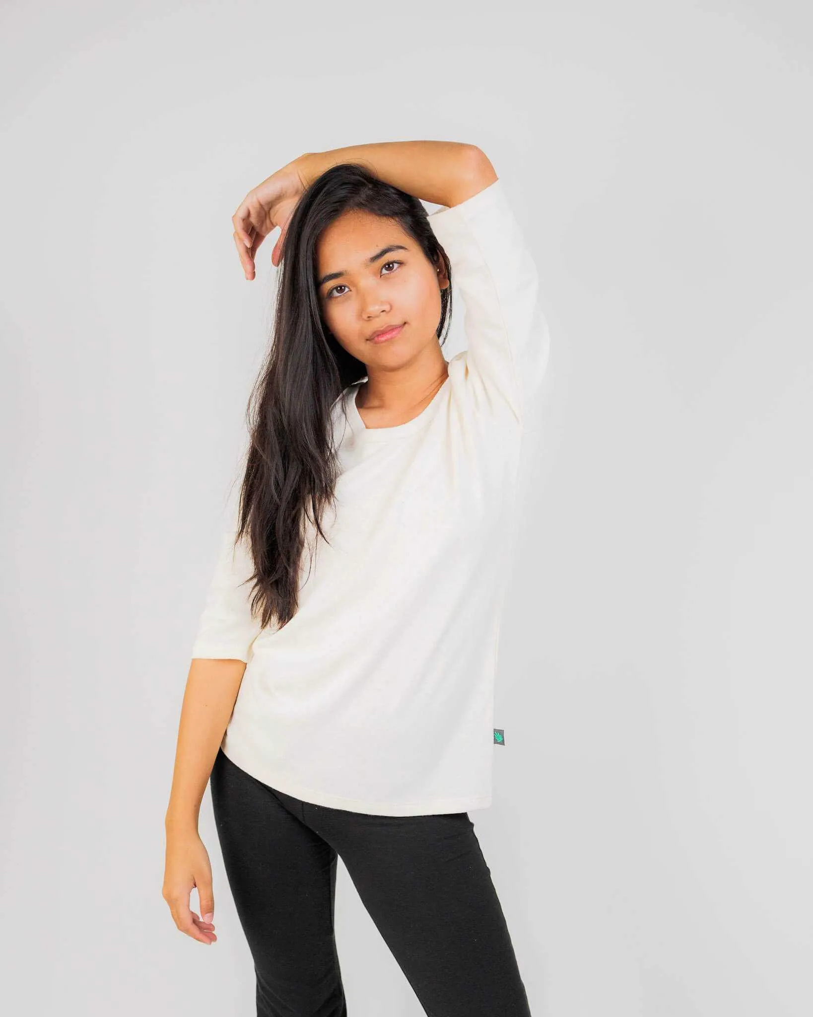 Women's Hemp Shirt - Scoop Collar 3/4 Sleeve