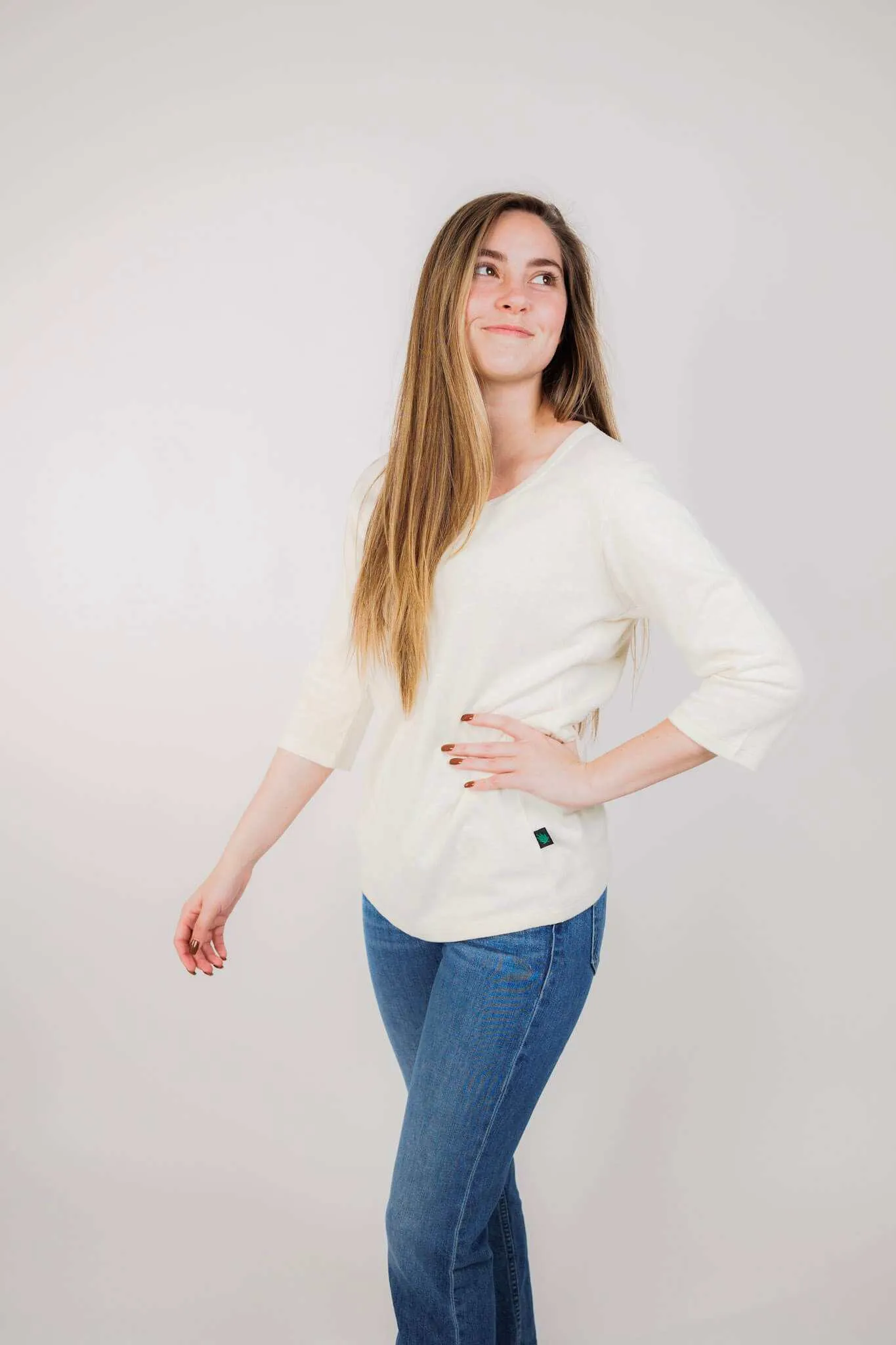 Women's Hemp Shirt - Scoop Collar 3/4 Sleeve