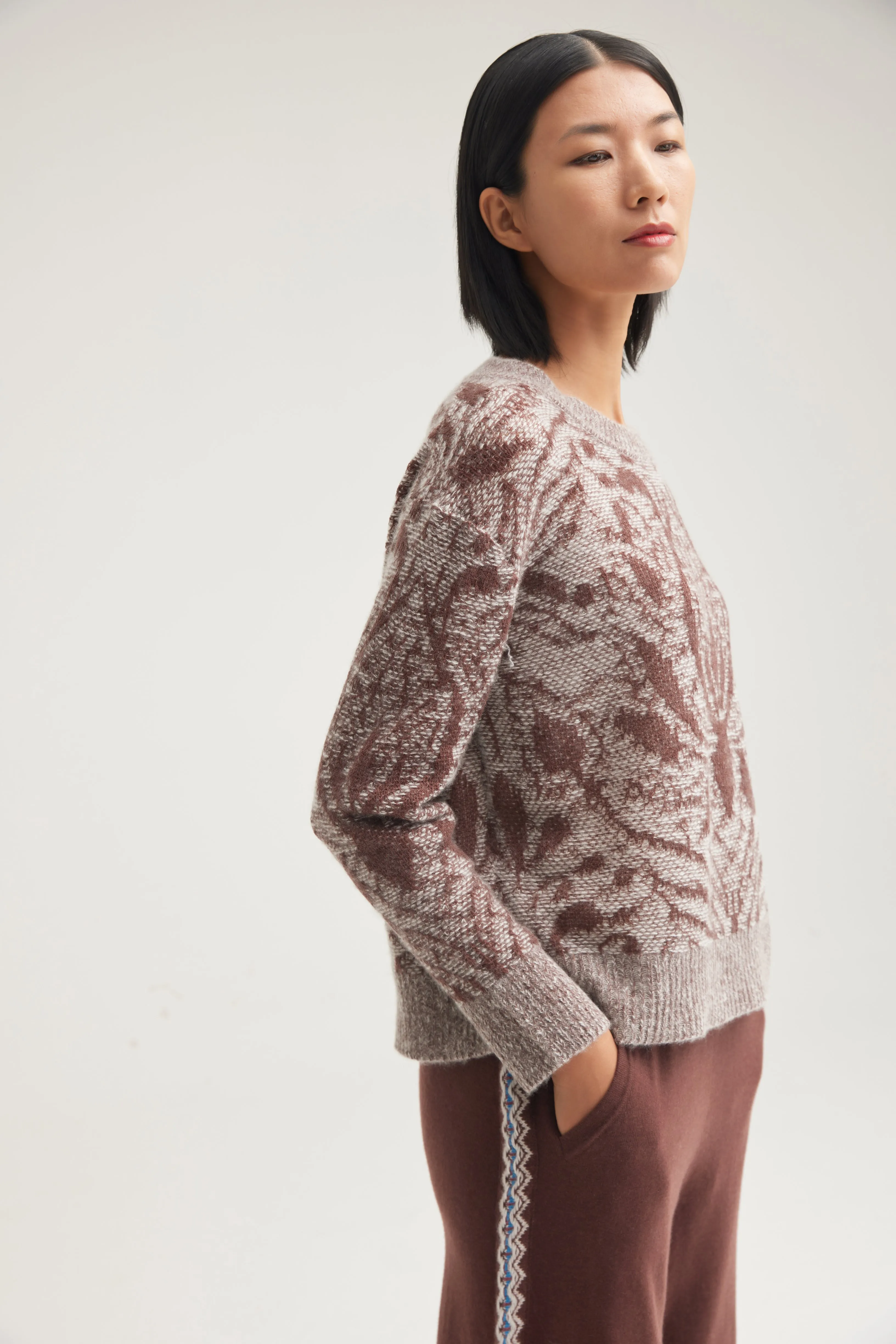 Women's screw neck silk-cashmere jumper