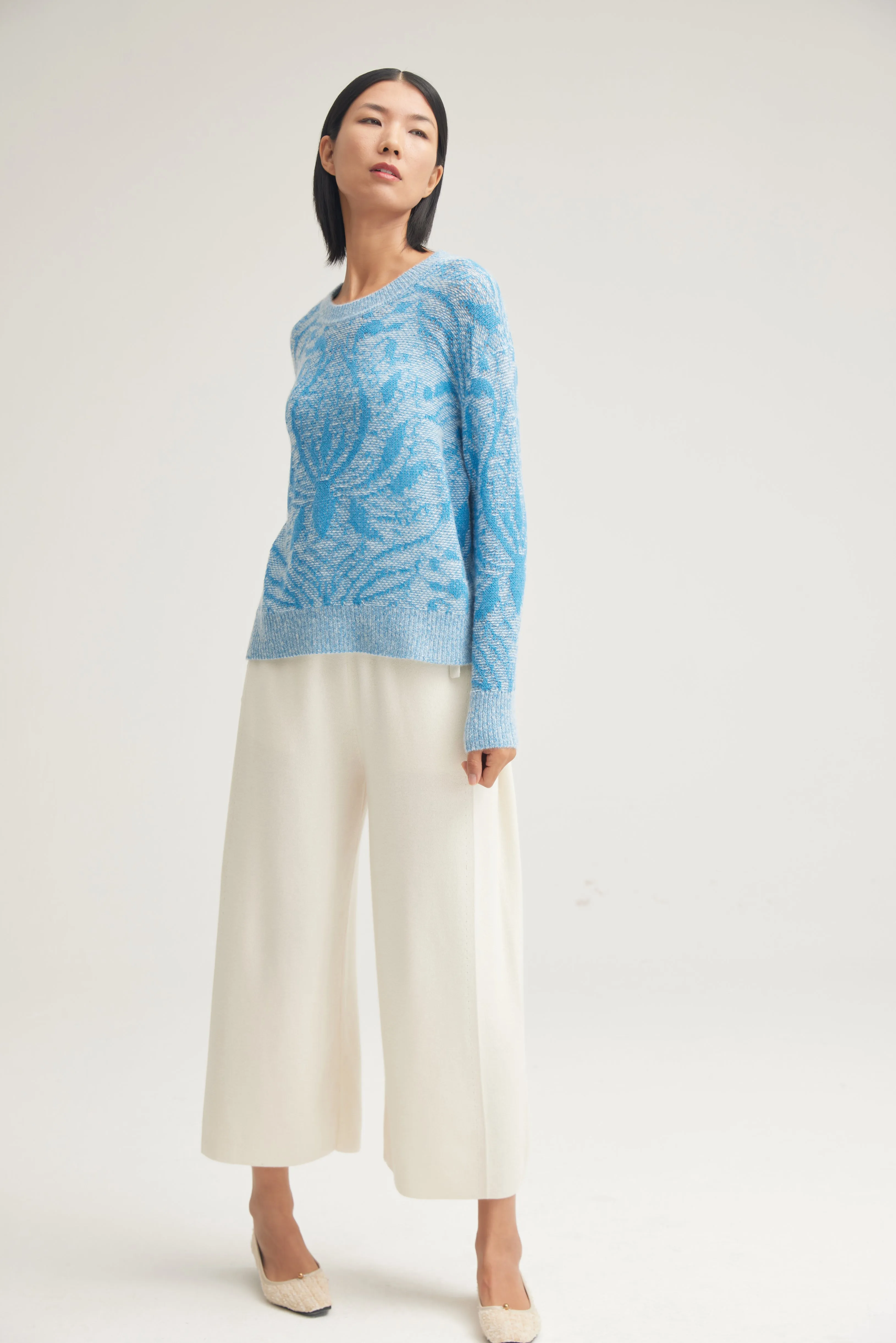 Women's screw neck silk-cashmere jumper