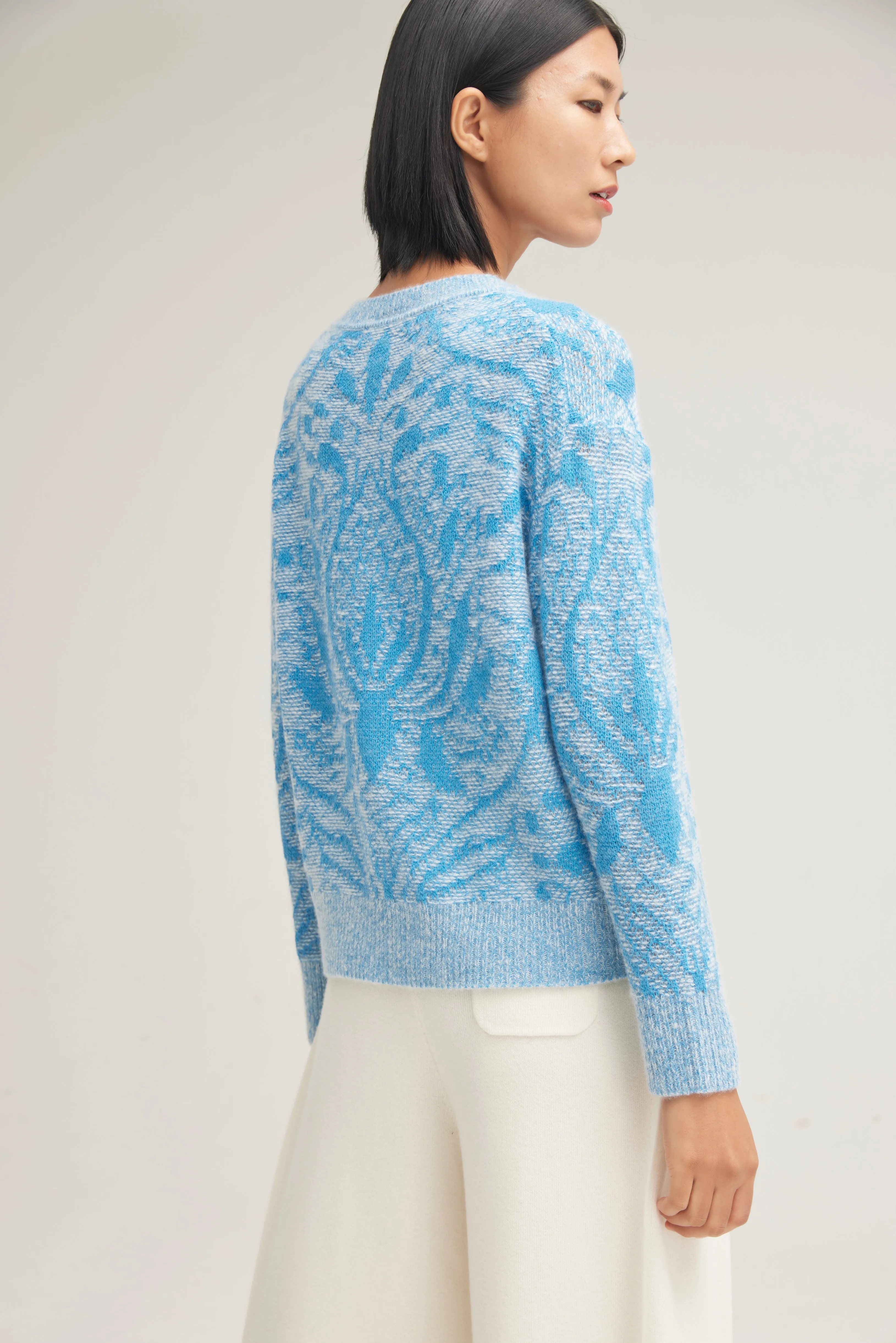 Women's screw neck silk-cashmere jumper