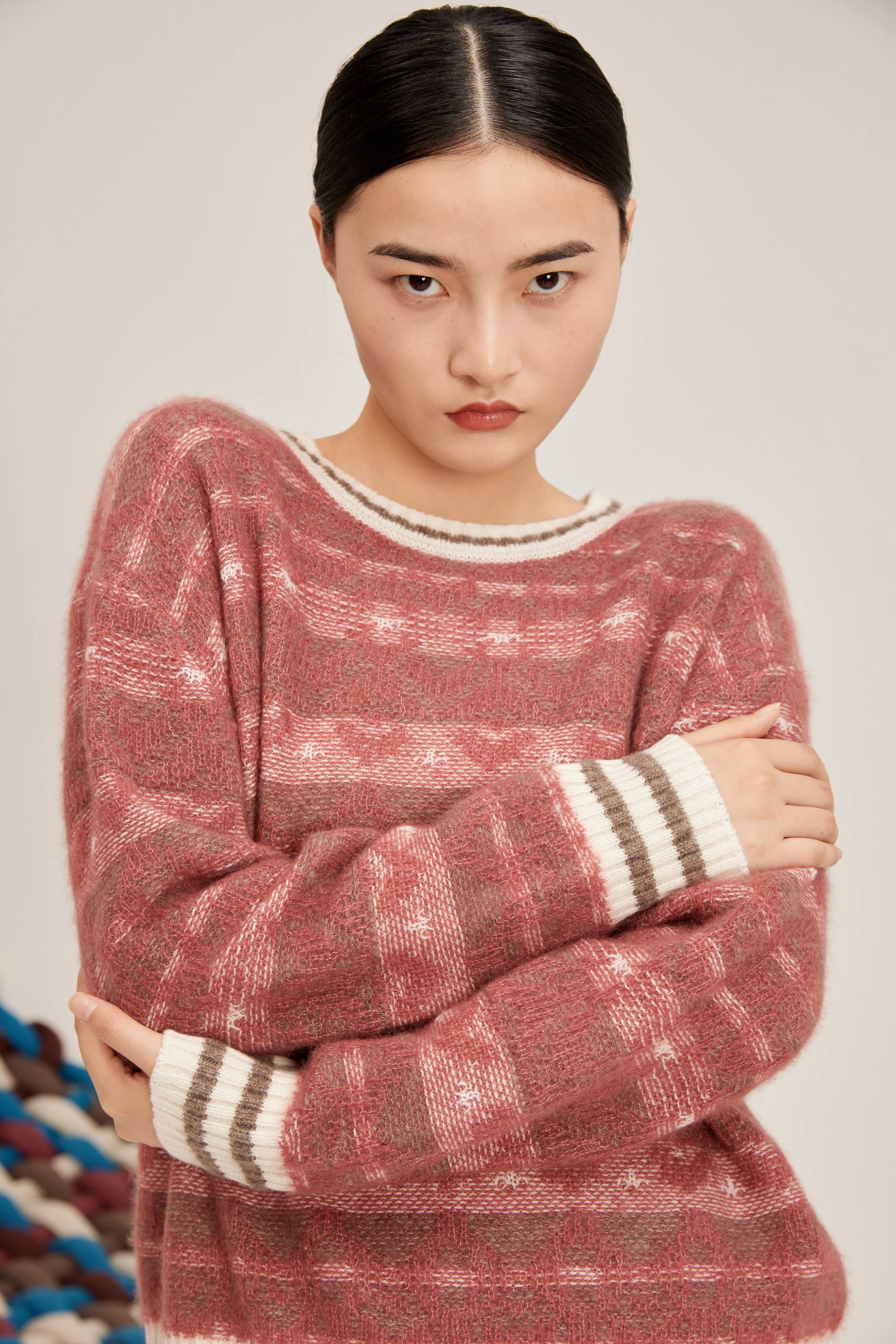 Women's screwneck silk-cashmere jumper