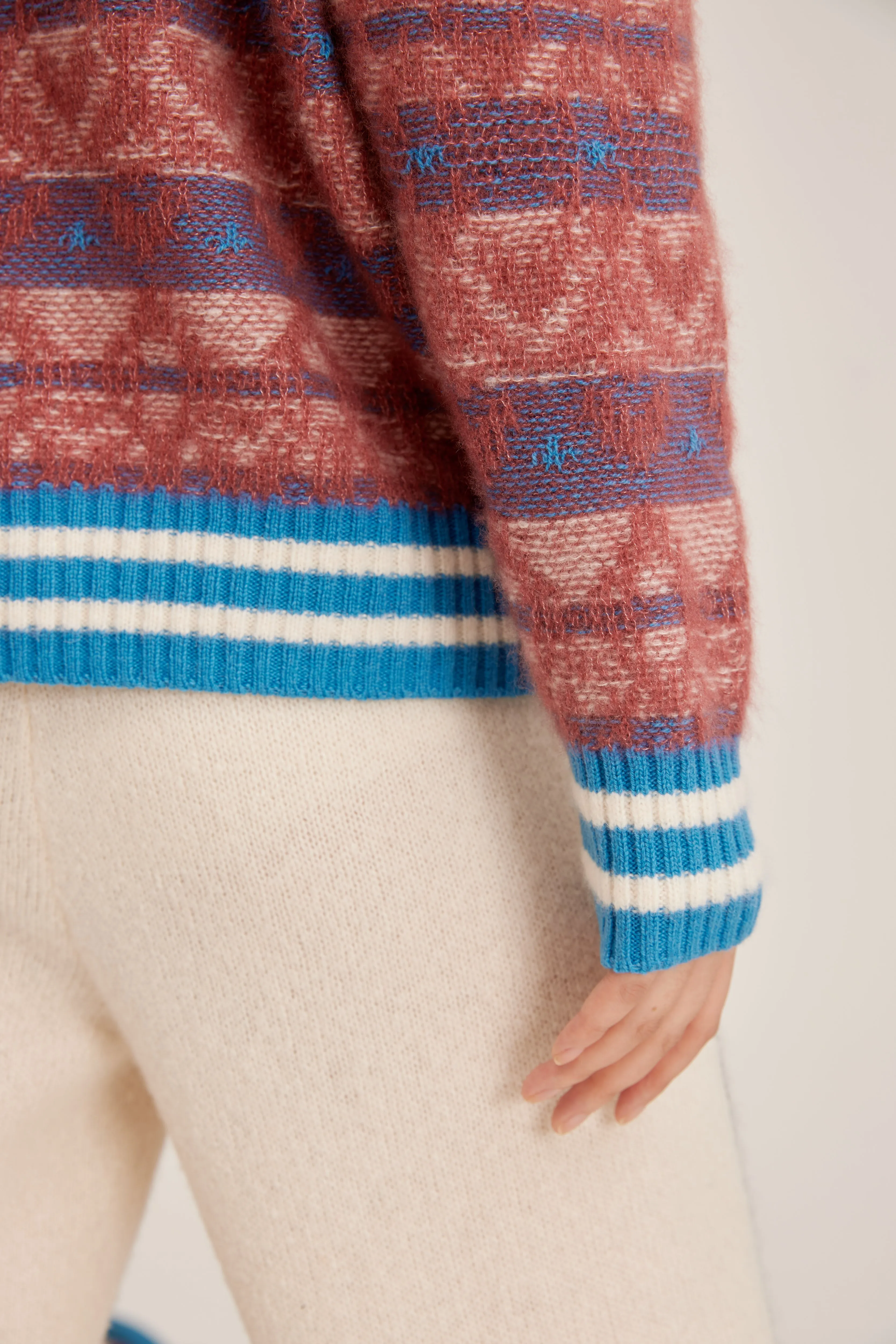 Women's screwneck silk-cashmere jumper