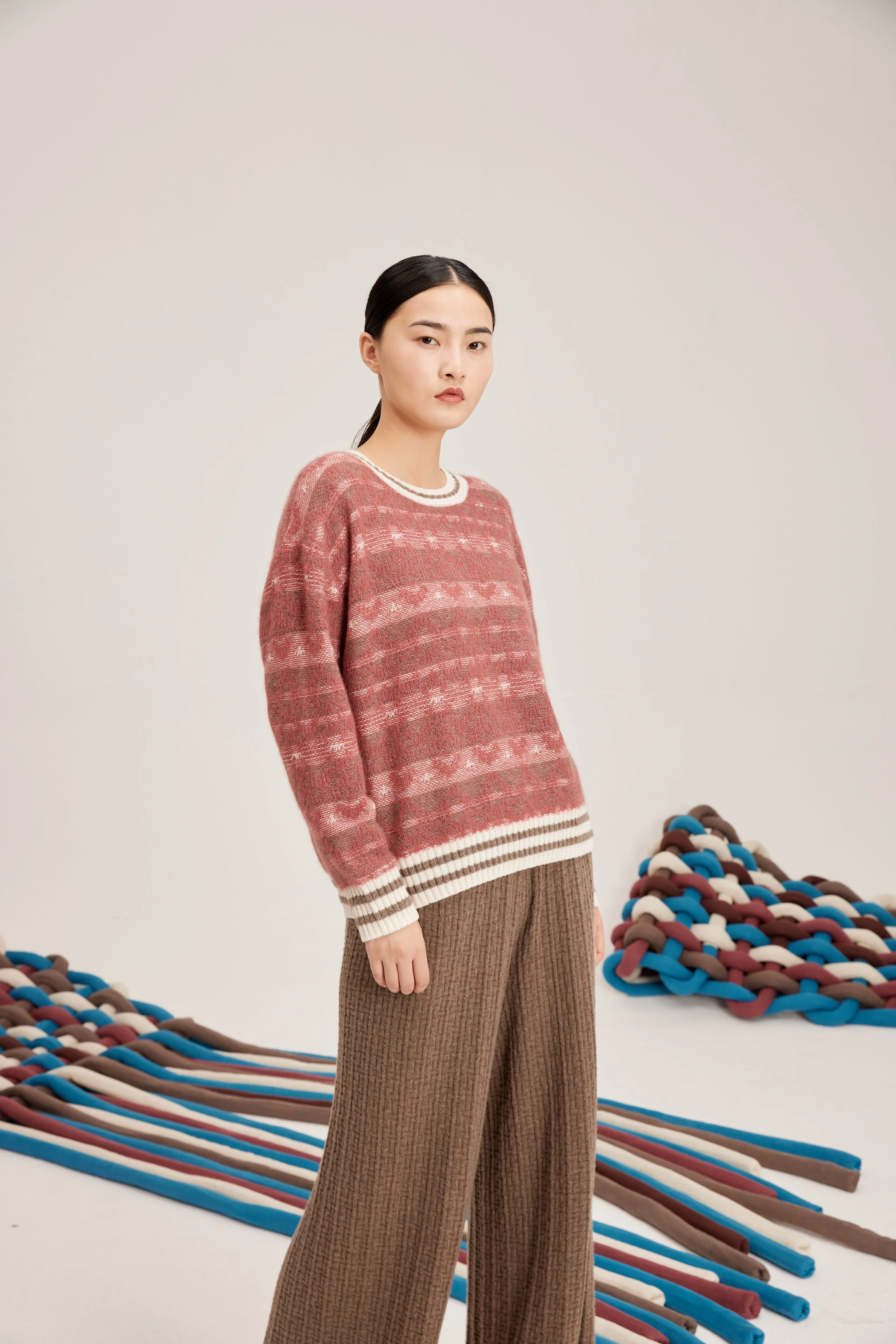 Women's screwneck silk-cashmere jumper