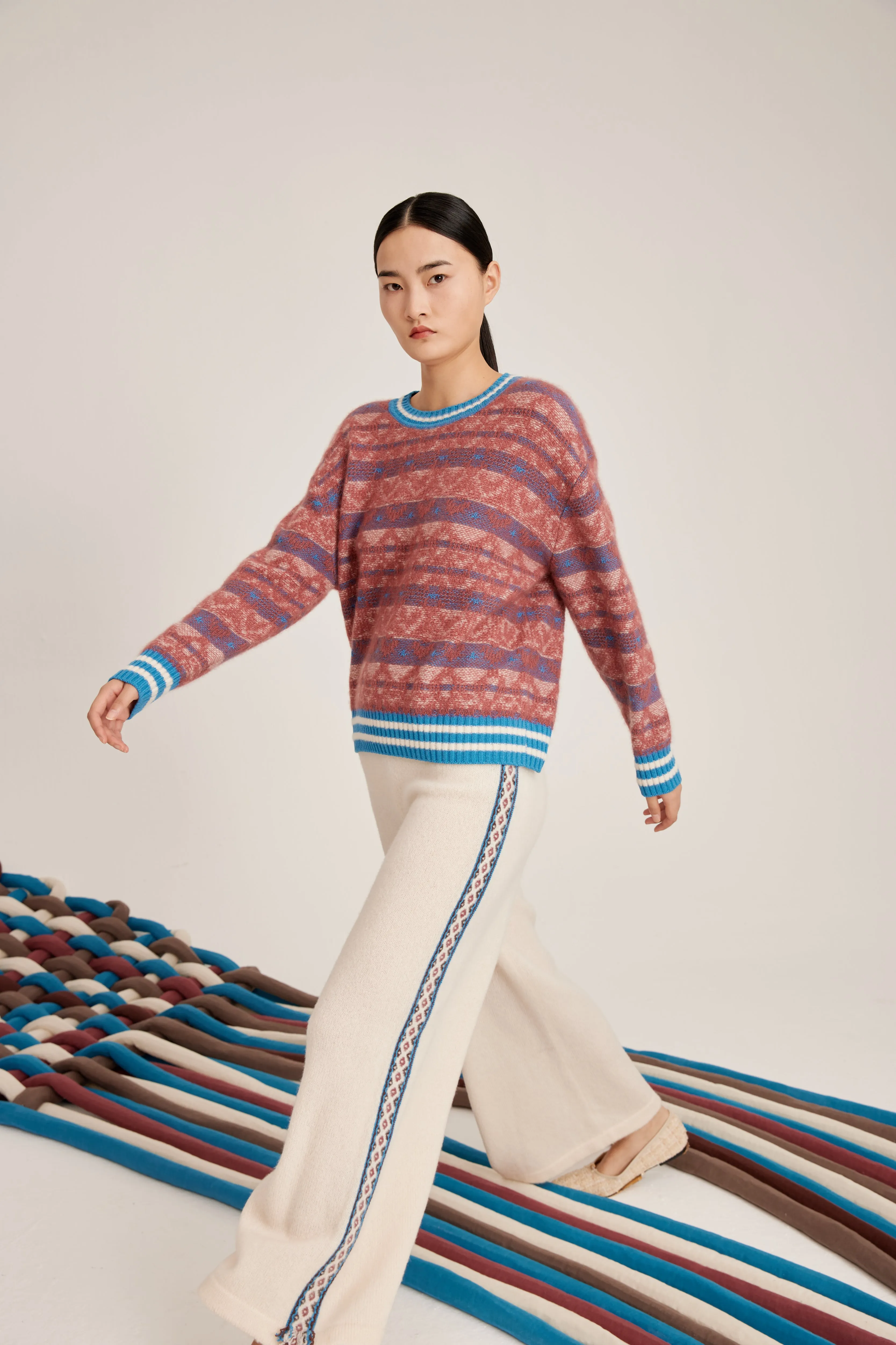 Women's screwneck silk-cashmere jumper
