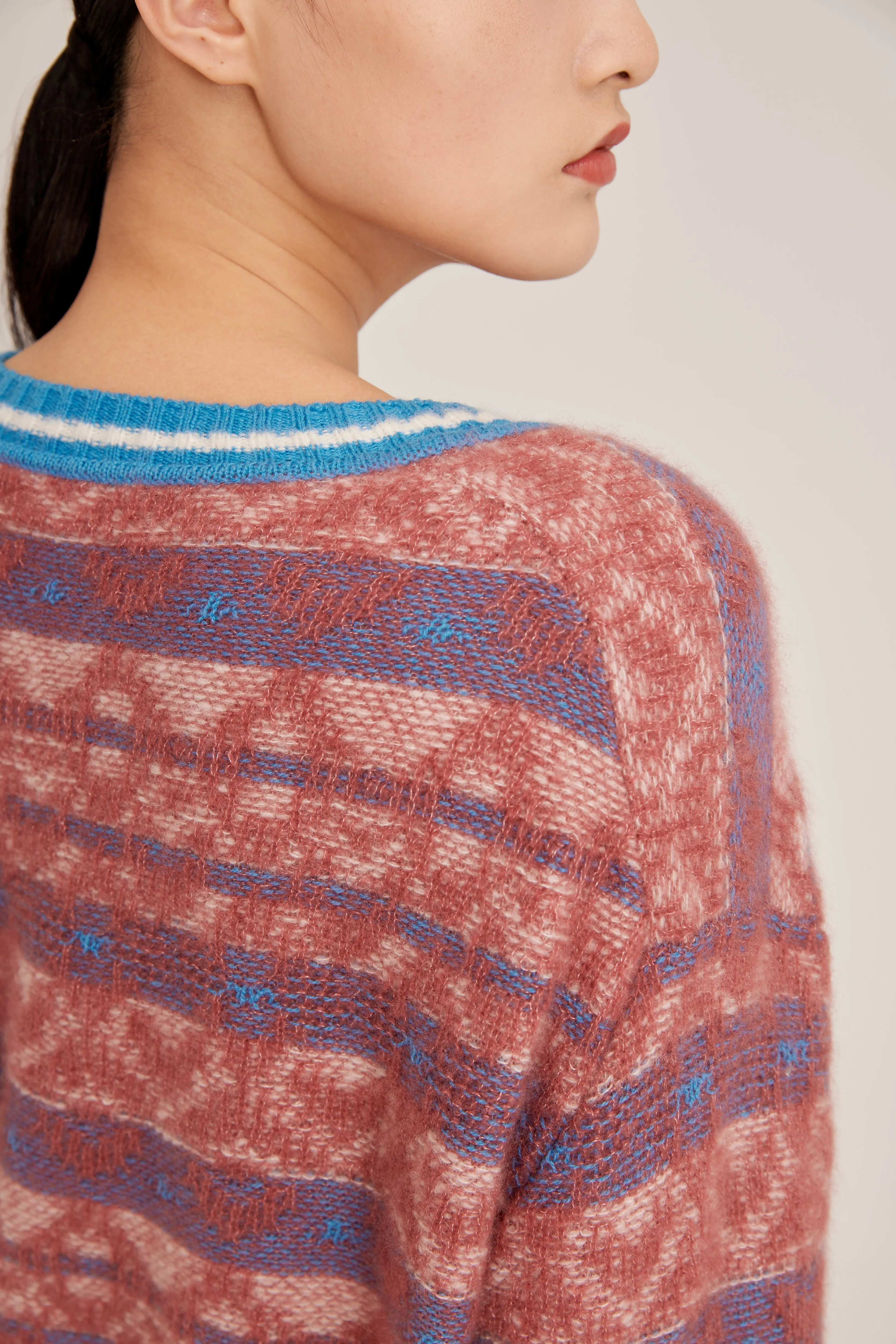 Women's screwneck silk-cashmere jumper