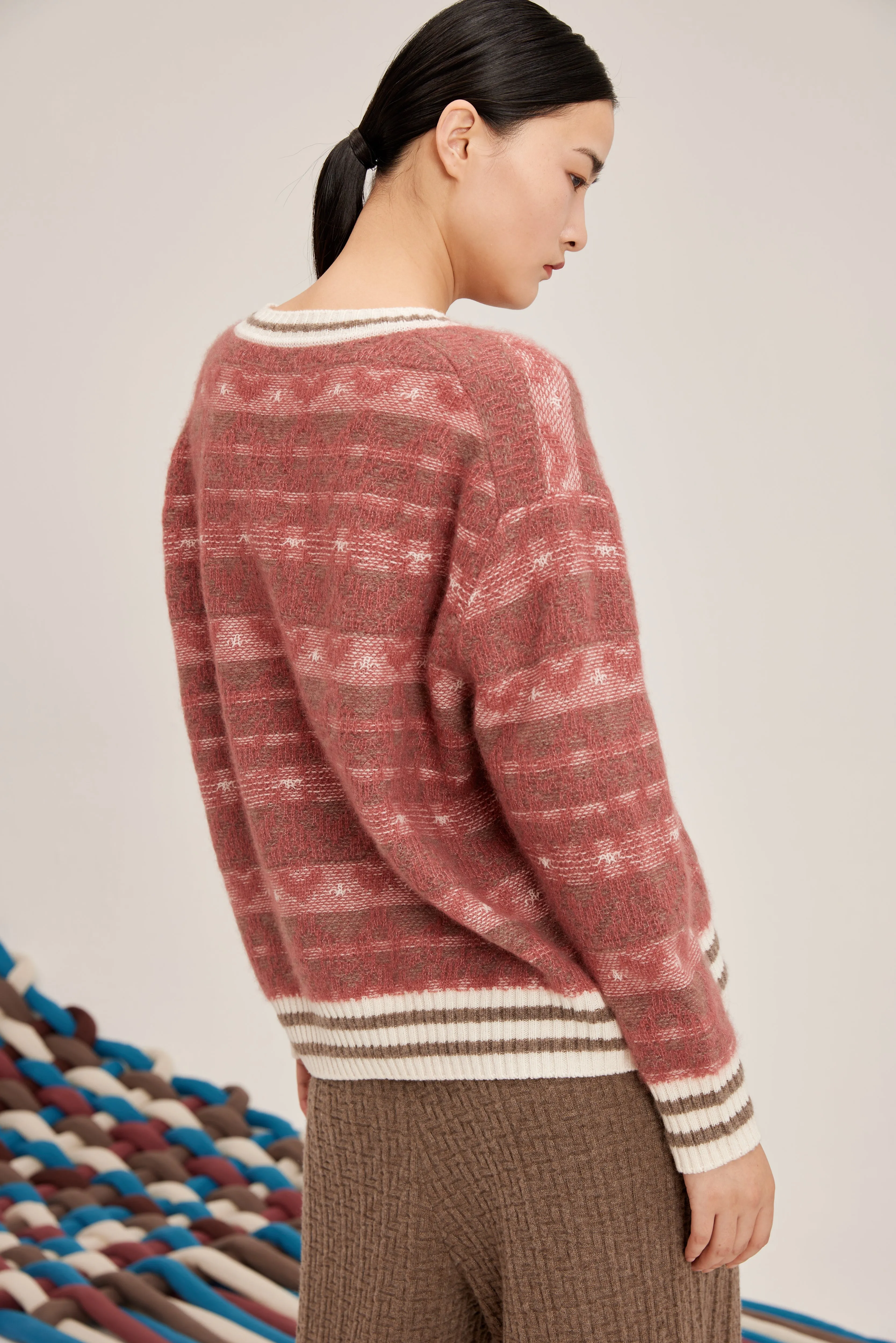 Women's screwneck silk-cashmere jumper
