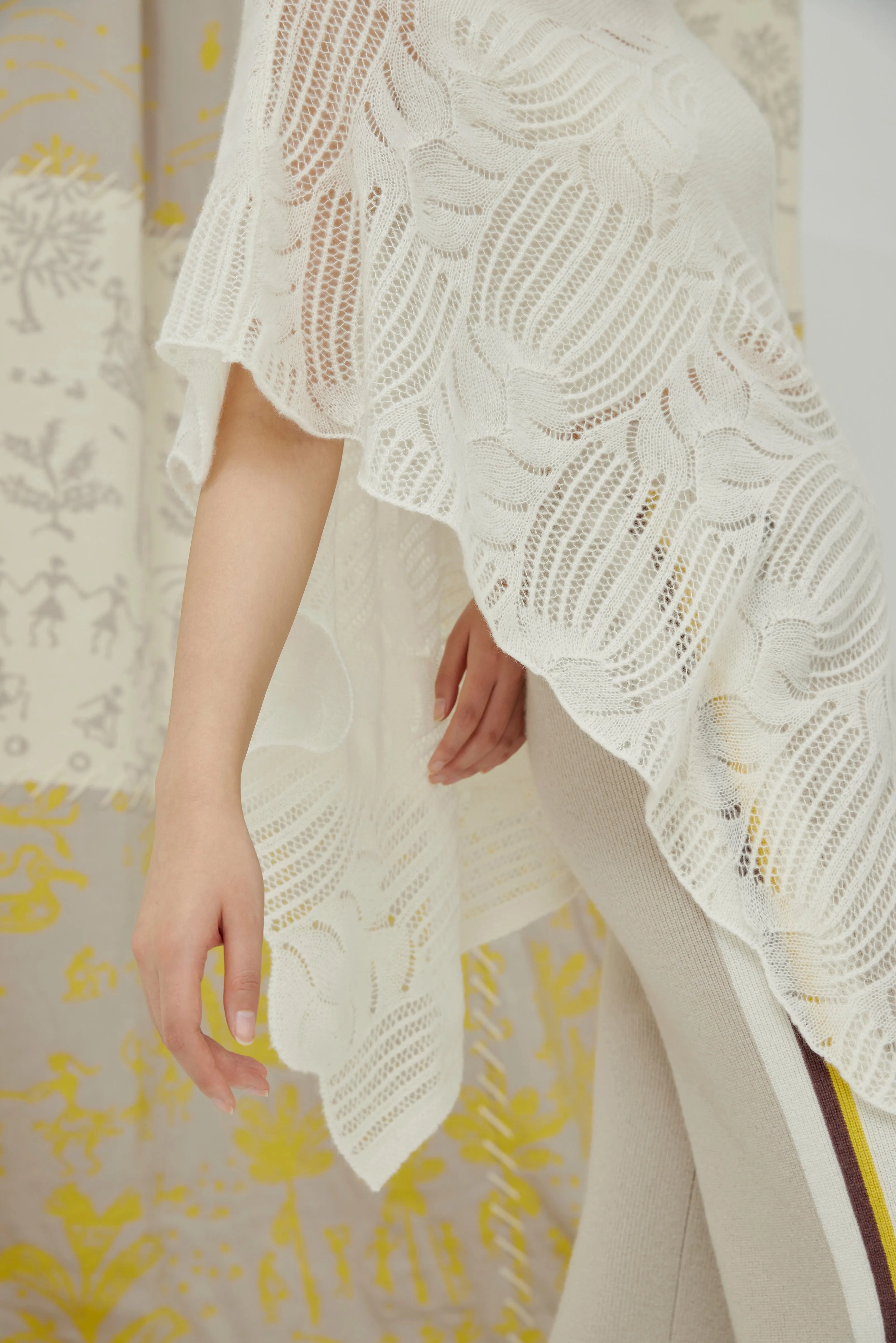 Women's silk-cashmere cloak shawl