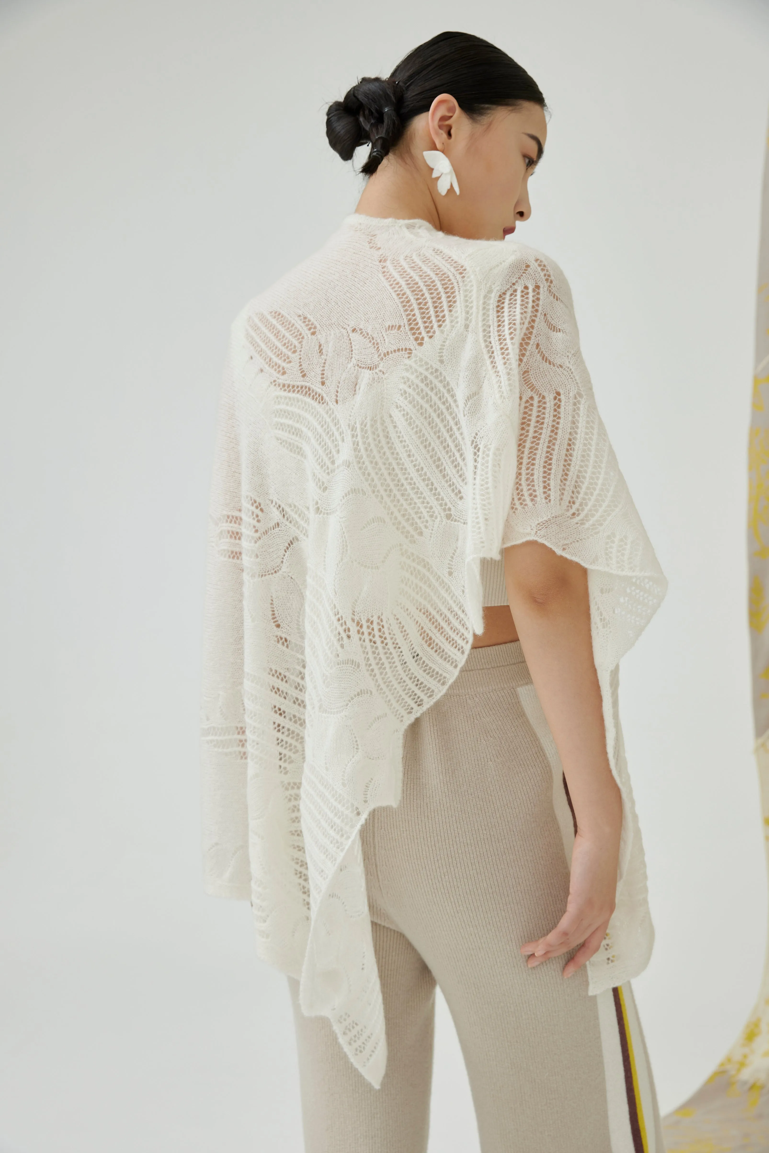 Women's silk-cashmere cloak shawl