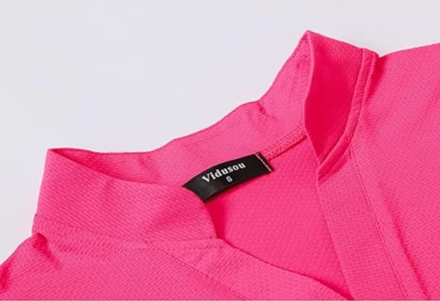 Women's Sleeveless Golf Polo Shirts Lightweight Tennis Sport Tops, Rose Red, S