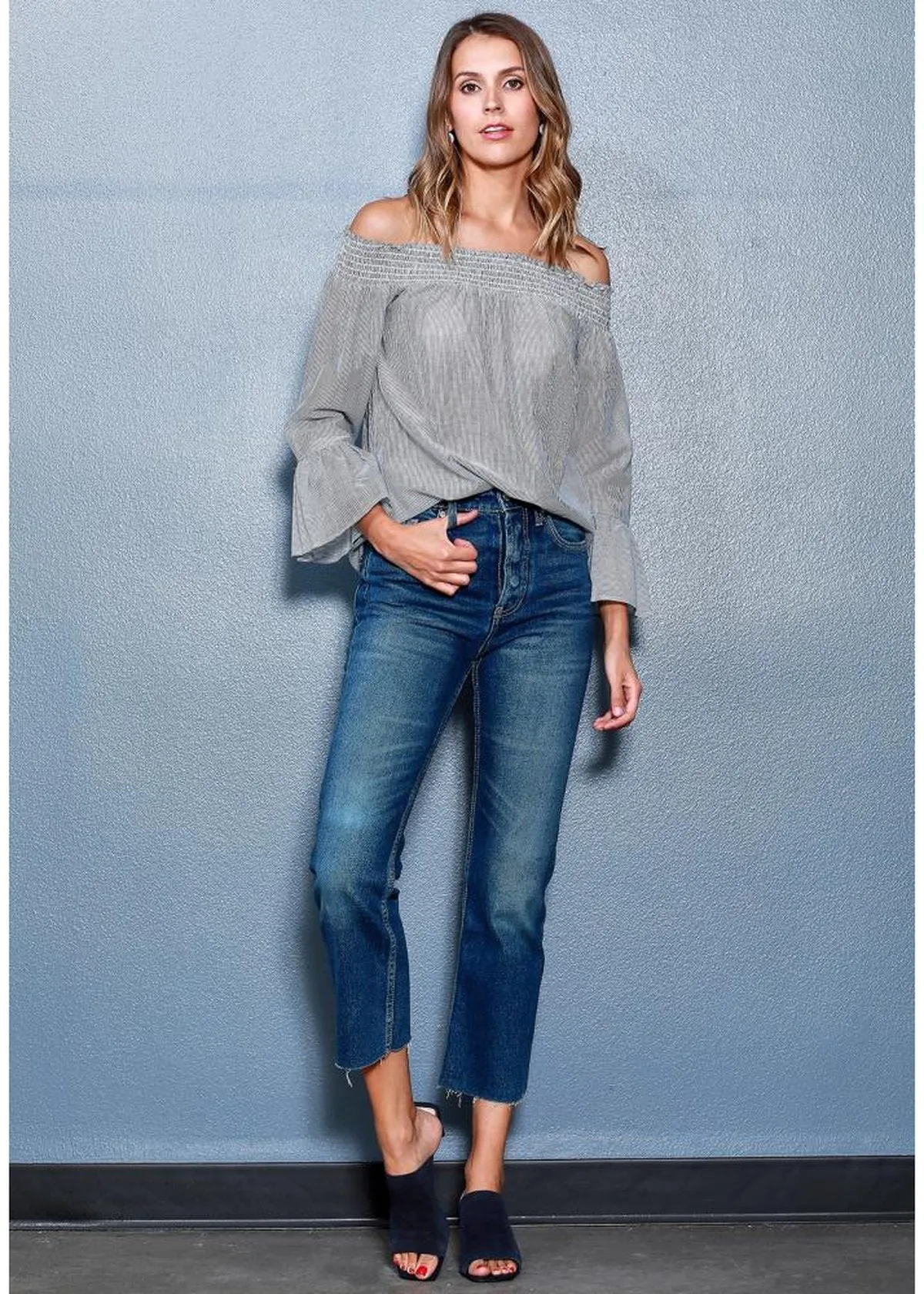 Women's Smocked Off Shoulder Top