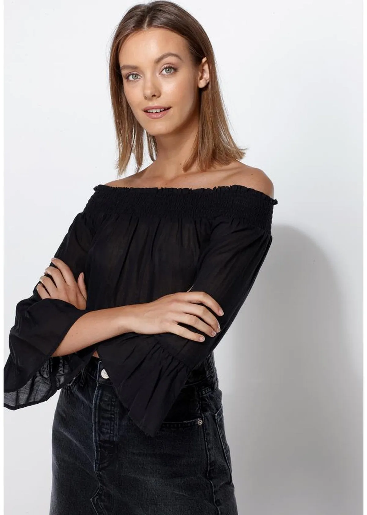 Women's Smocked Off Shoulder Top