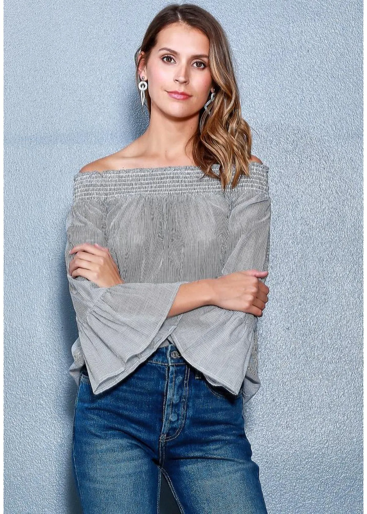 Women's Smocked Off Shoulder Top