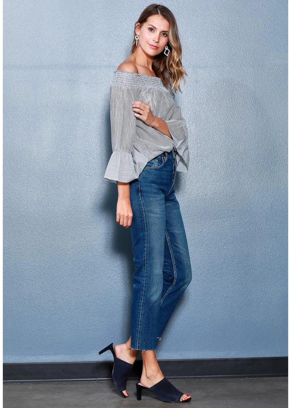 Women's Smocked Off Shoulder Top