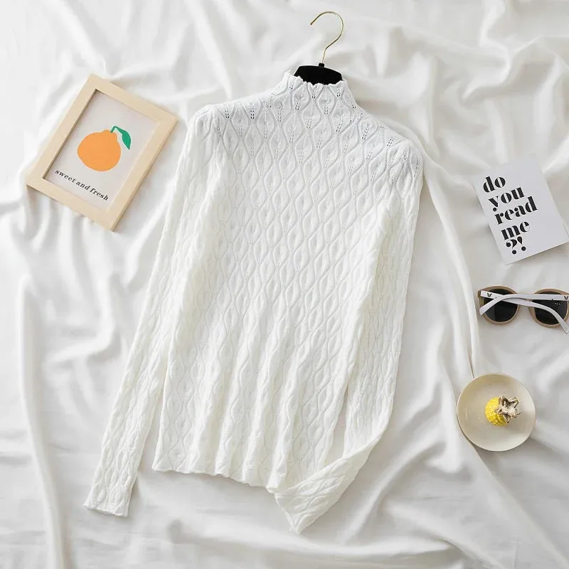 Women's Soft Cashmere Turtleneck Sweater – AOSSVIAO Knitted Slim Fit Pullover