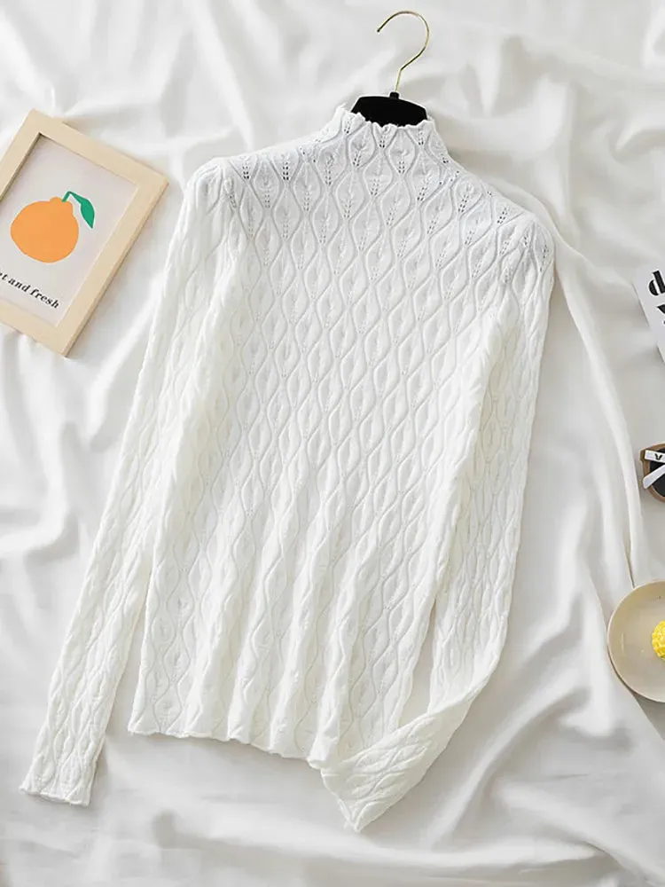 Women's Soft Cashmere Turtleneck Sweater – AOSSVIAO Knitted Slim Fit Pullover