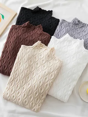 Women's Soft Cashmere Turtleneck Sweater – AOSSVIAO Knitted Slim Fit Pullover