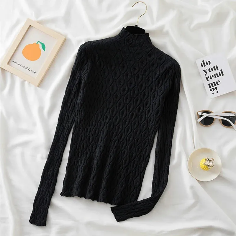 Women's Soft Cashmere Turtleneck Sweater – AOSSVIAO Knitted Slim Fit Pullover