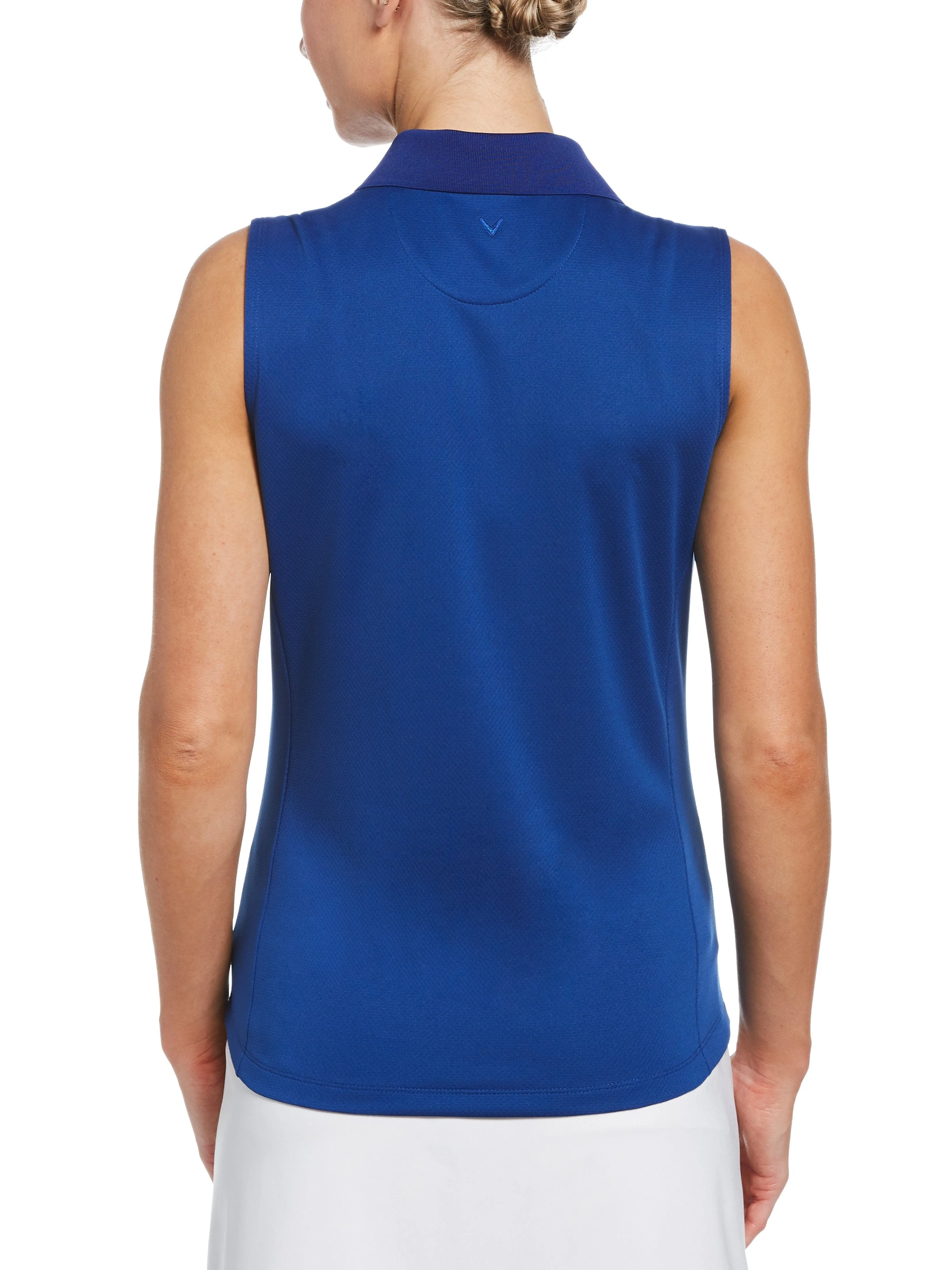 Womens Solid Knit Polo