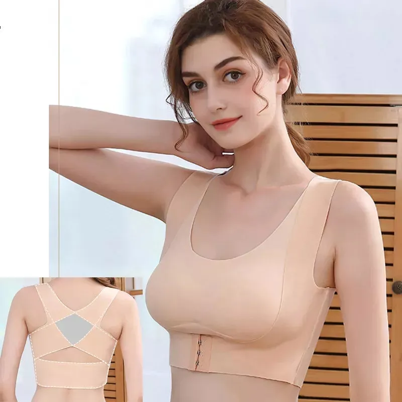 Women's Sport Bra Front Buckle Support Bra