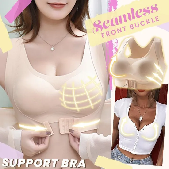 Women's Sport Bra Front Buckle Support Bra