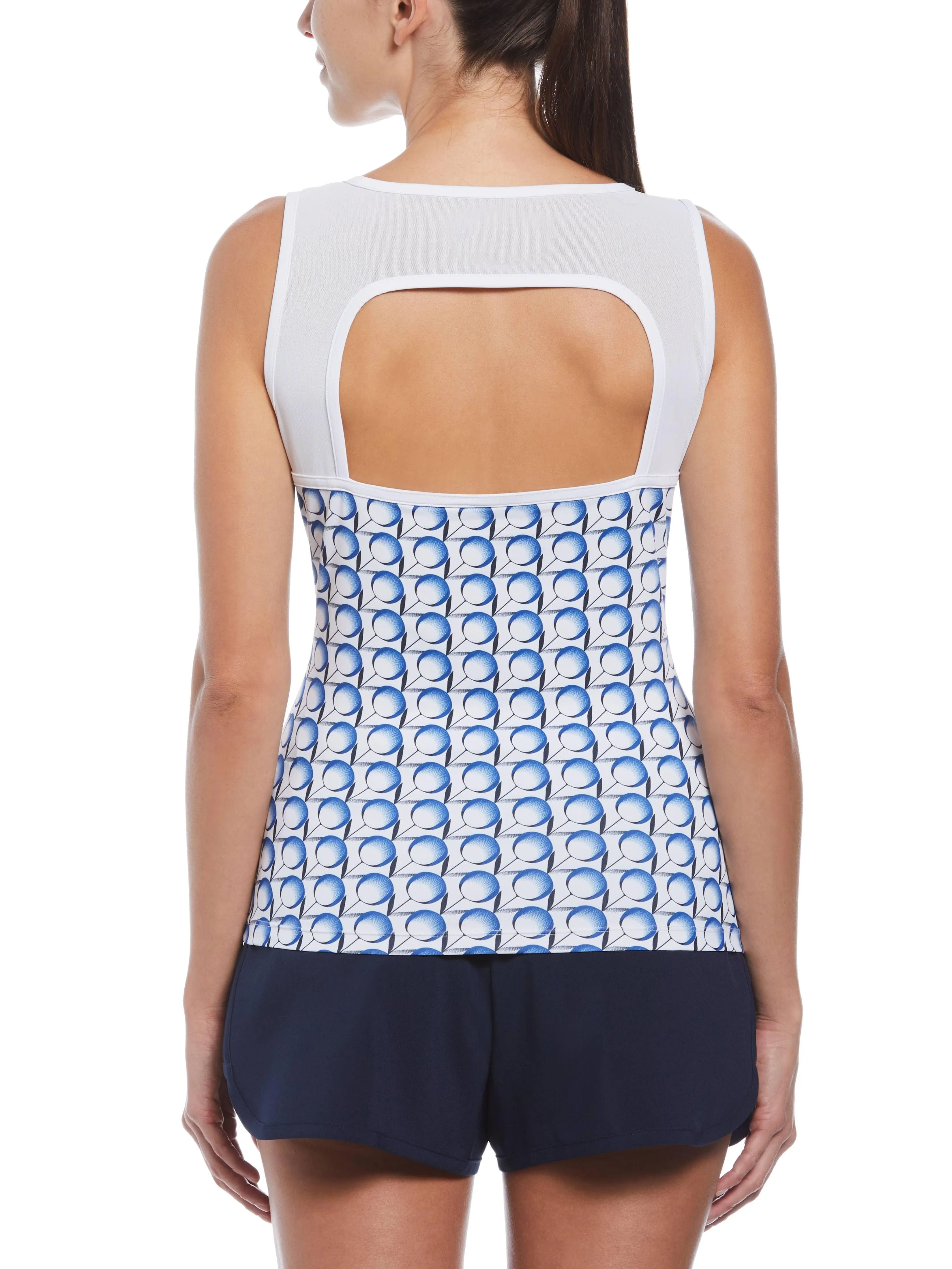 Women's Tennis Print V-Neck Tank Top