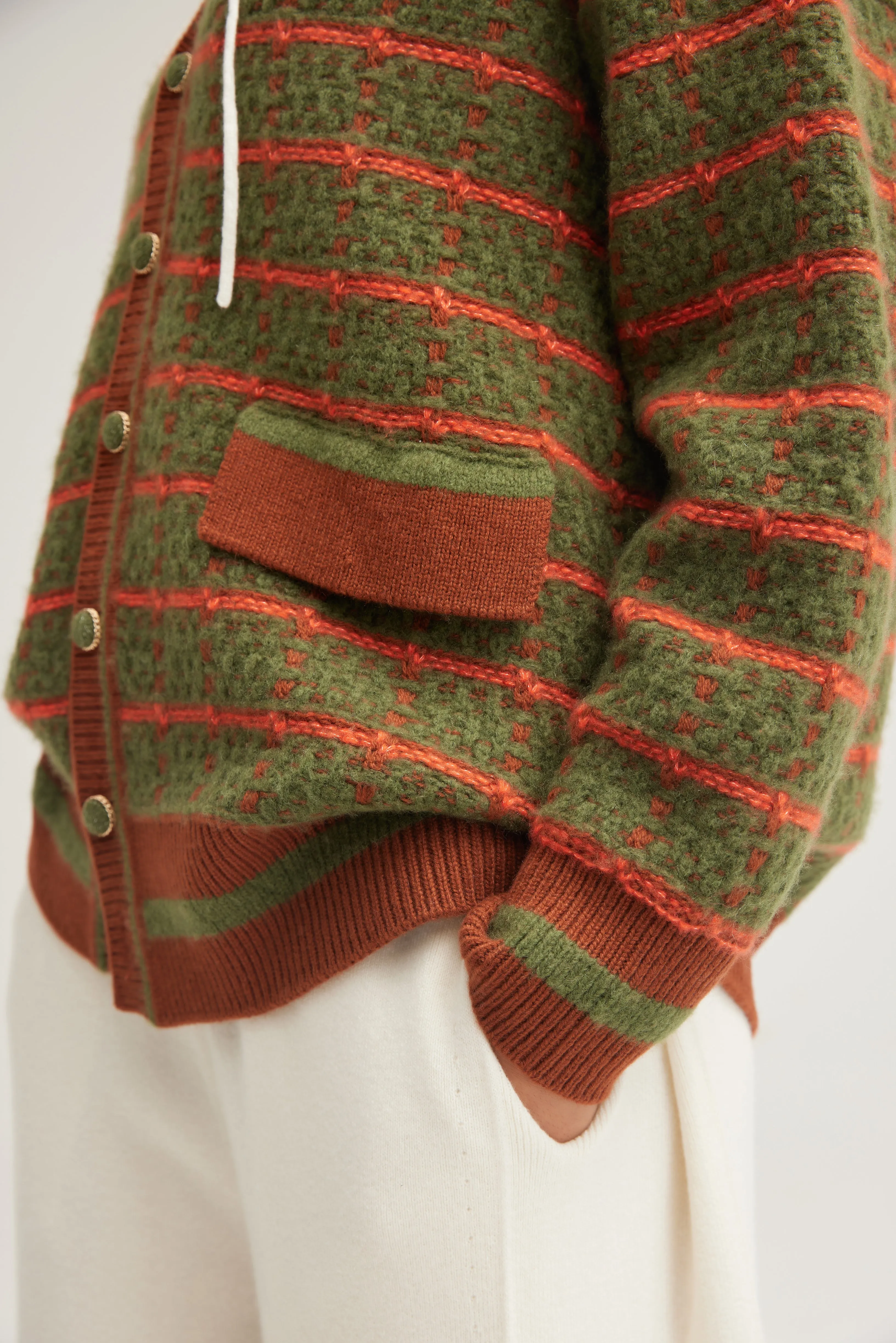 Women's V-neck silk-cashmere cardigan
