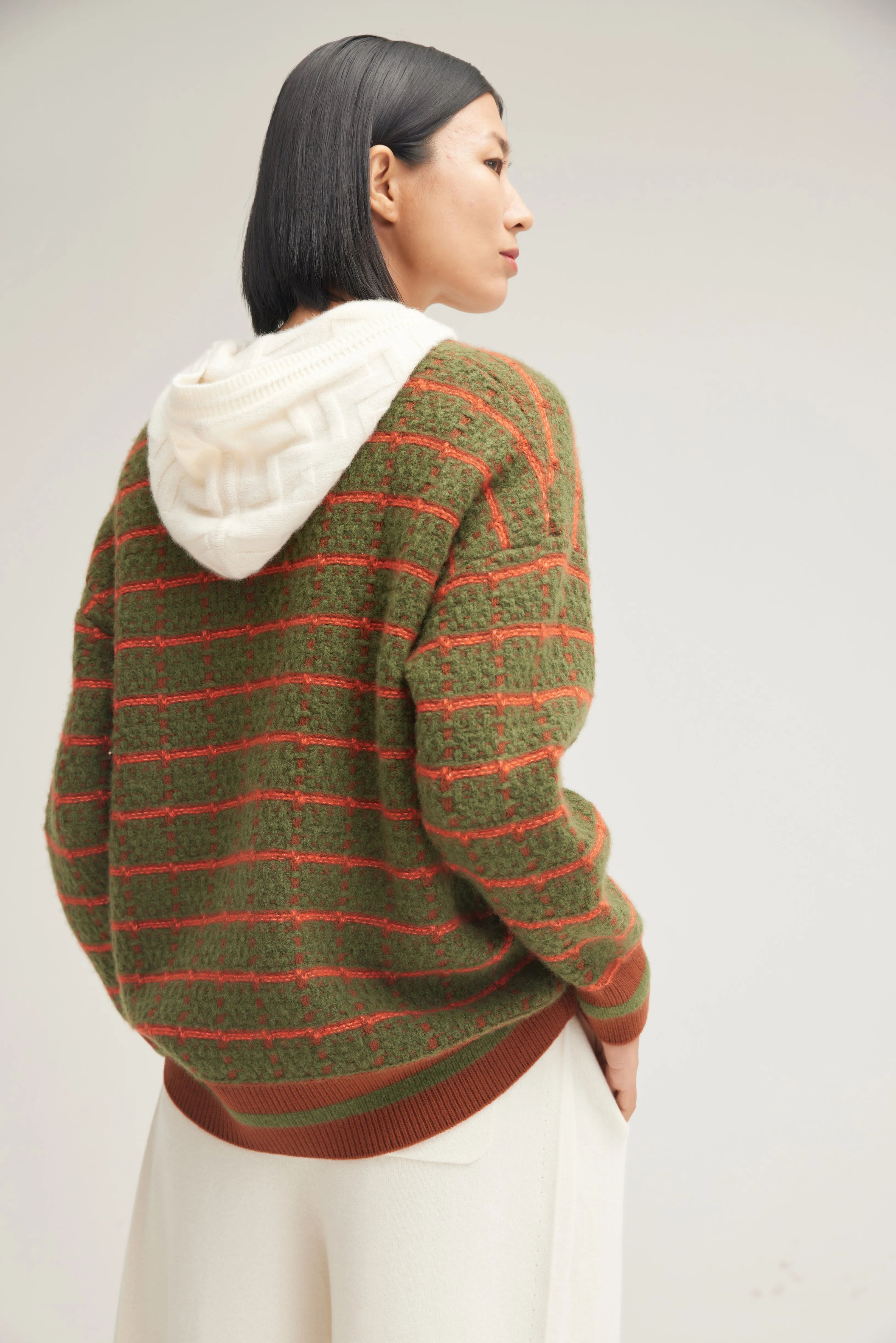 Women's V-neck silk-cashmere cardigan