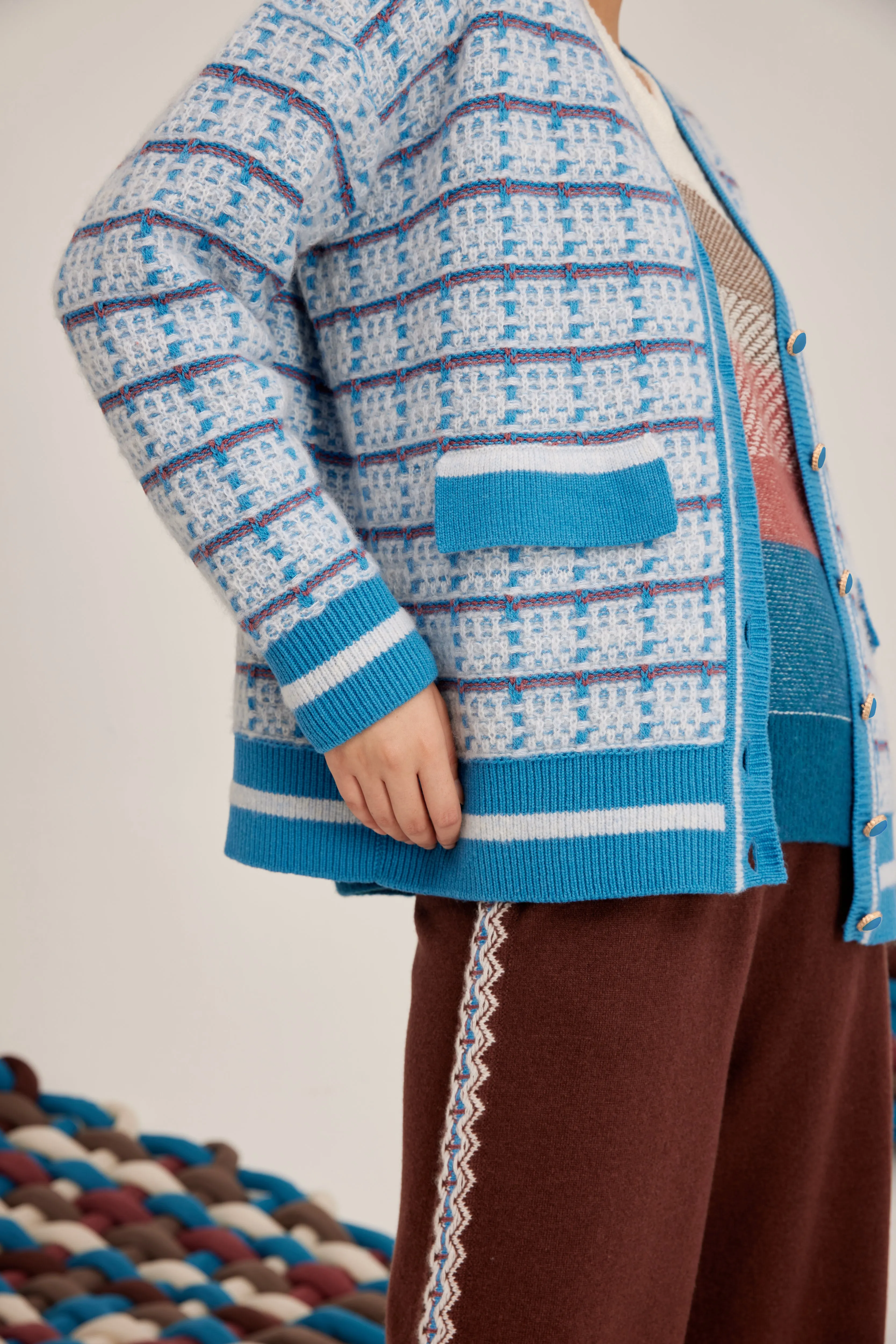 Women's V-neck silk-cashmere cardigan