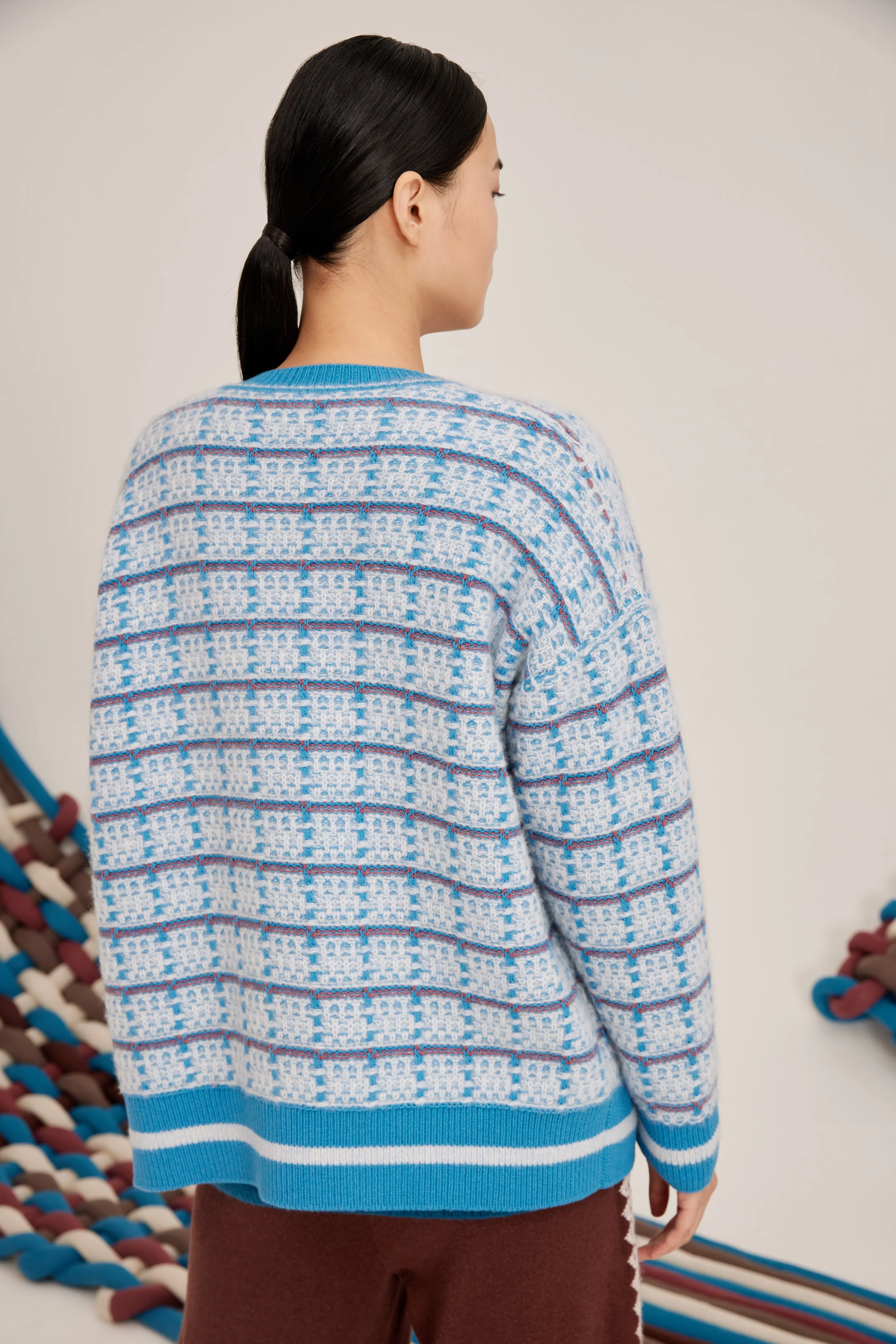 Women's V-neck silk-cashmere cardigan