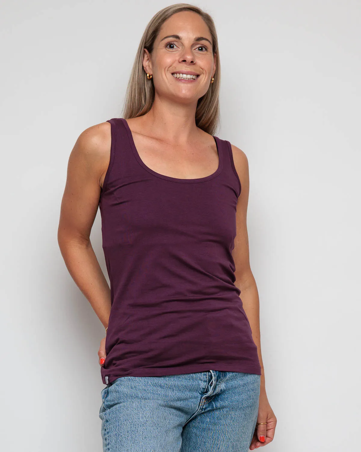 WOMEN'S VEST IN PLUM