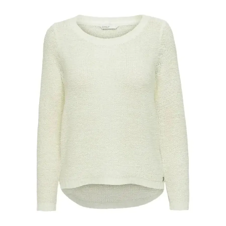 Women's White Round Neck Sweater