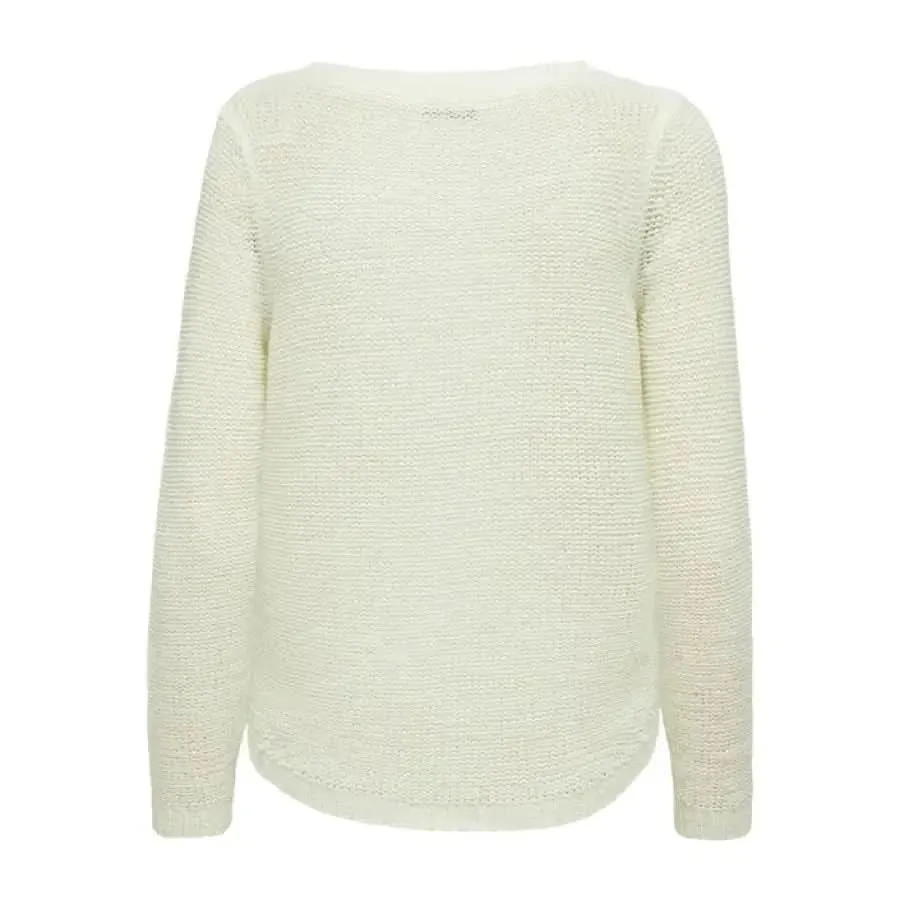 Women's White Round Neck Sweater