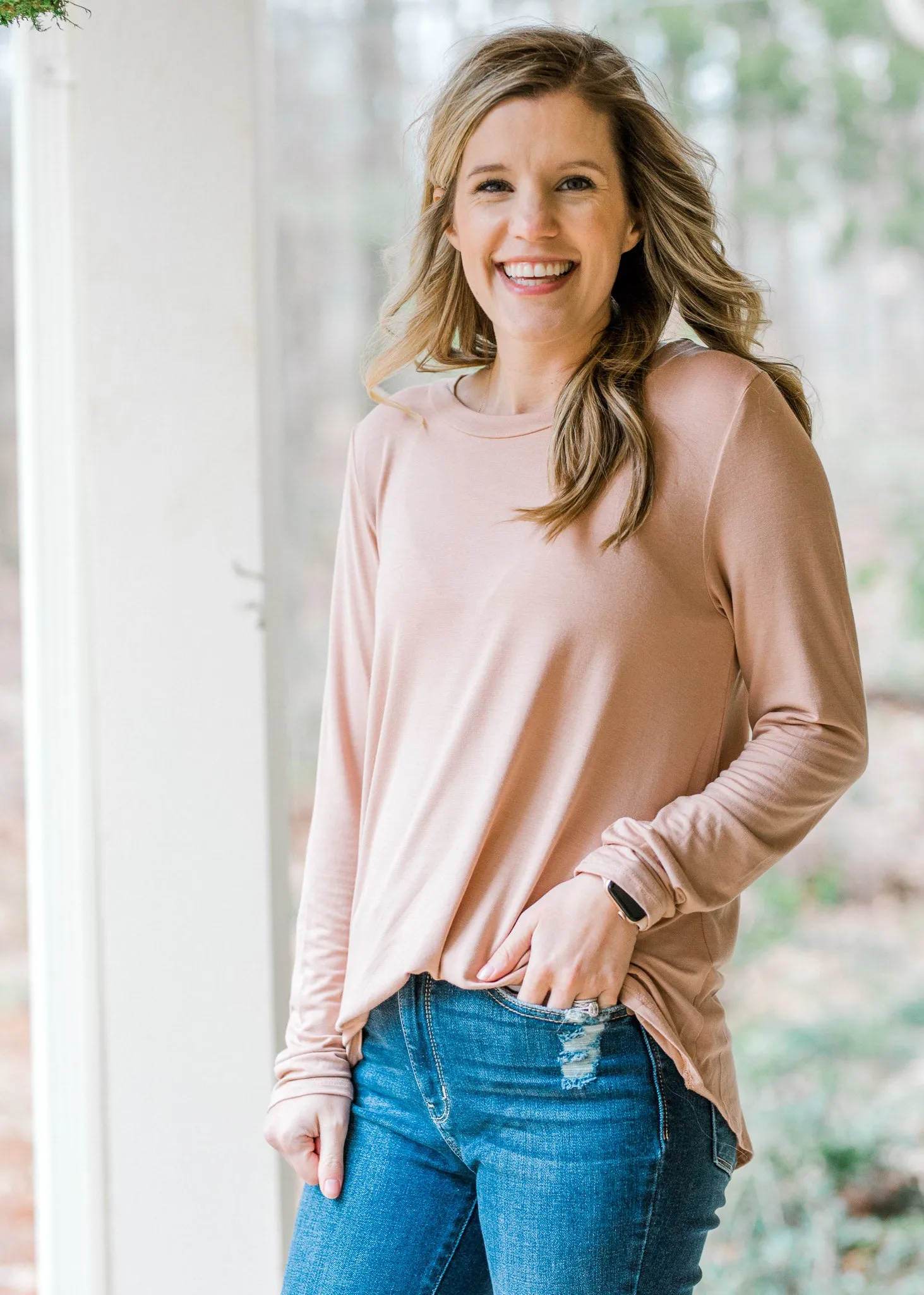 X Latte Long Sleeve Bamboo Top