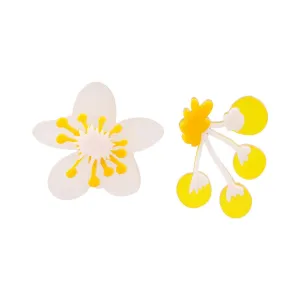 Yellow & White Mismatch Flower Stud